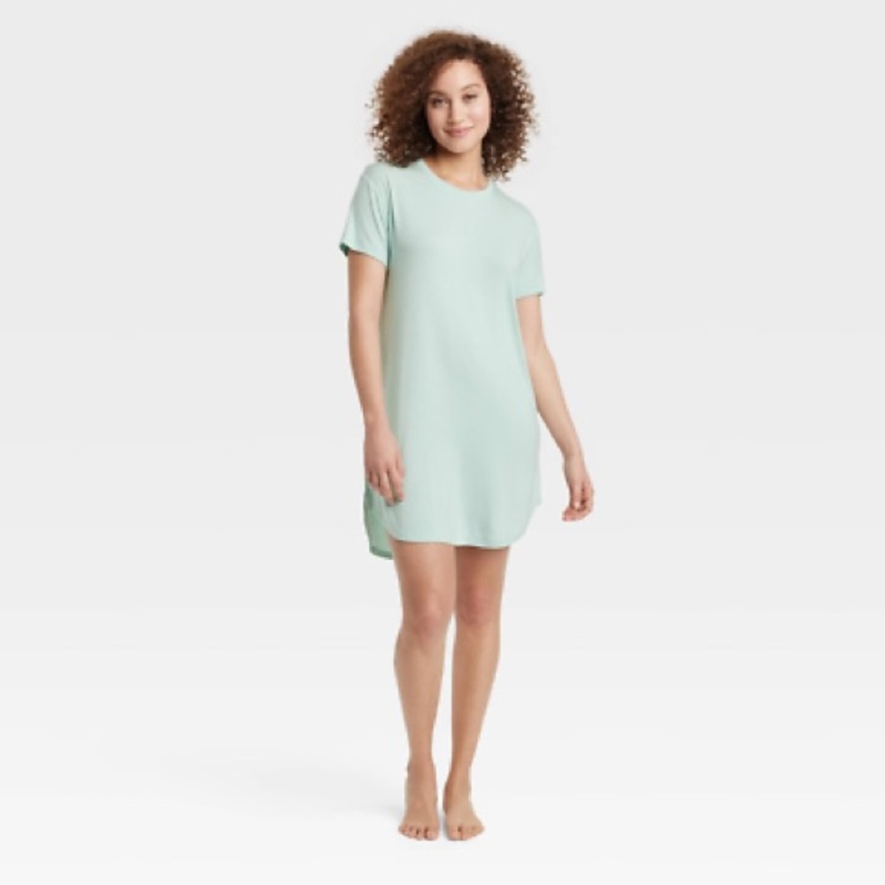 Mint Green women’s sleep dress pajamas / shirt dress